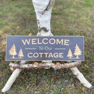 Welcome to the Cottage Engraved Wood Sign