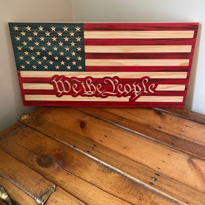 Engraved “We the People” Wood Sign