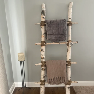 White Birch Blanket Ladder